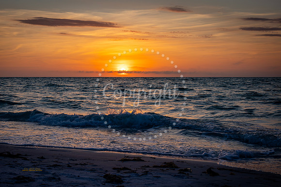 Crashing Waves at Sunset